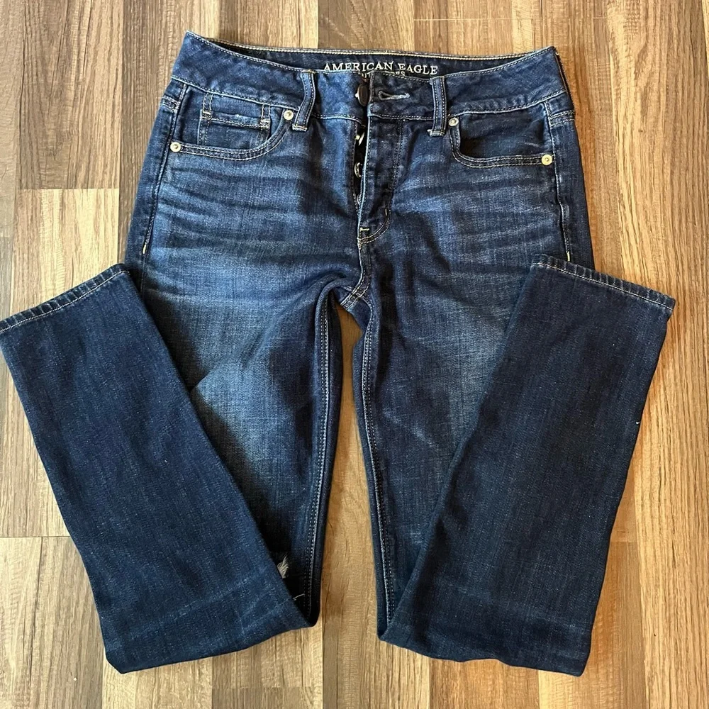 American Eagle Outfitters Tomgirl Distressed Button Fly Jeans SZ 0 - Picture 3 of 11